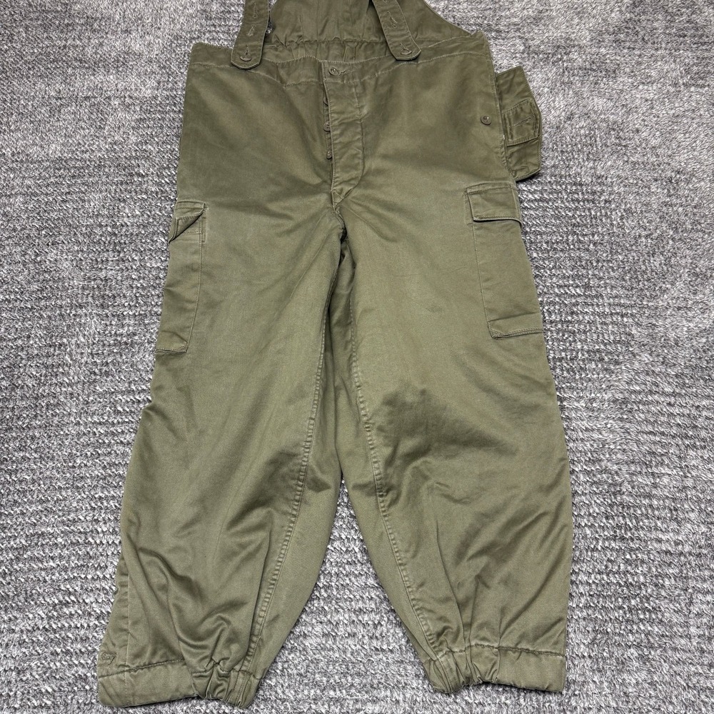 Vintage Austrian Military Bib Overalls Mens Sz Medium Quilted‎ Liner Cargo Pants